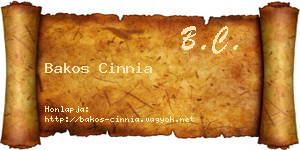 Bakos Cinnia névjegykártya
